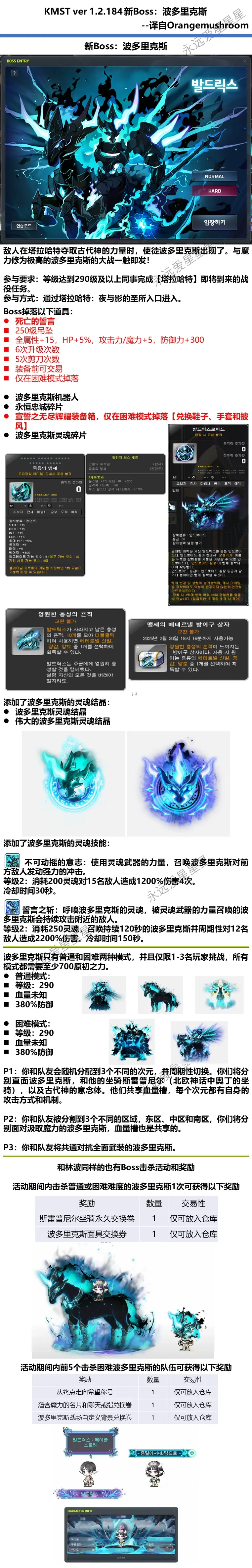 冒险岛韩测试服(kmst 1.2.184)新boss波多里克斯