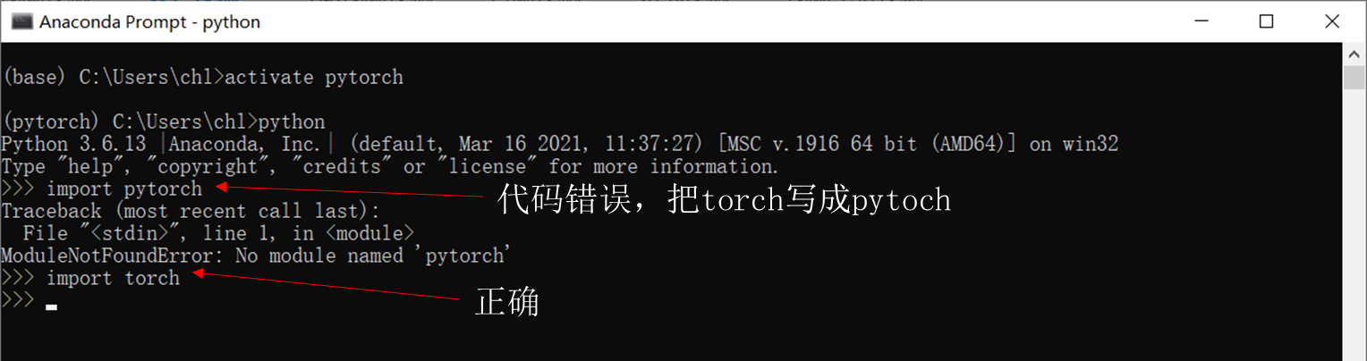  pytorch modulenotfounderror no module named torch 