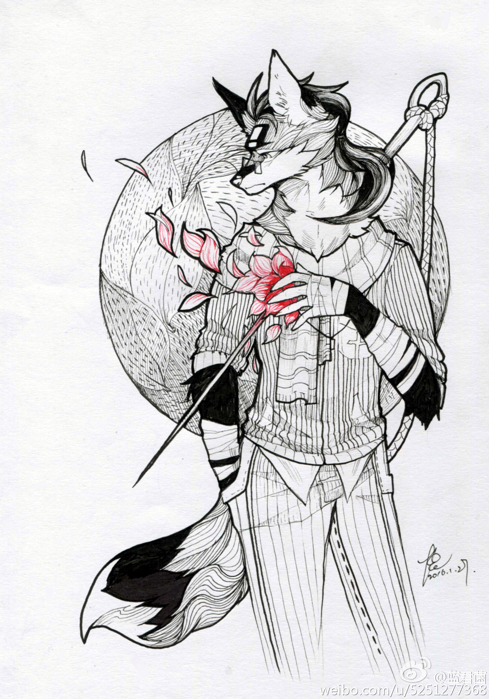 furry獣兽图线稿版特推画师蓝君菌