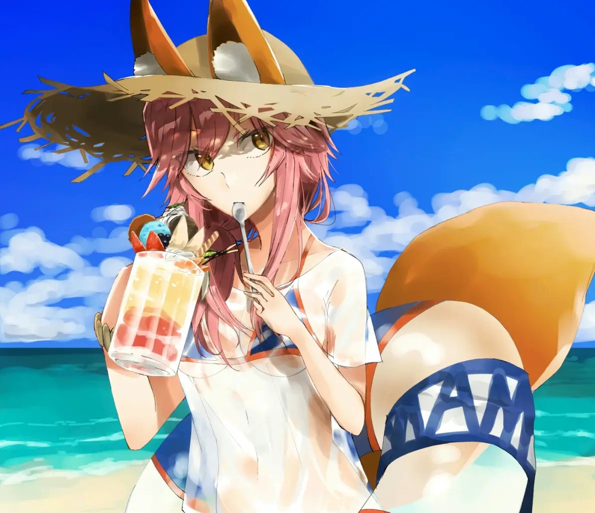 fgo 插图(九十一)玉藻前 泳装