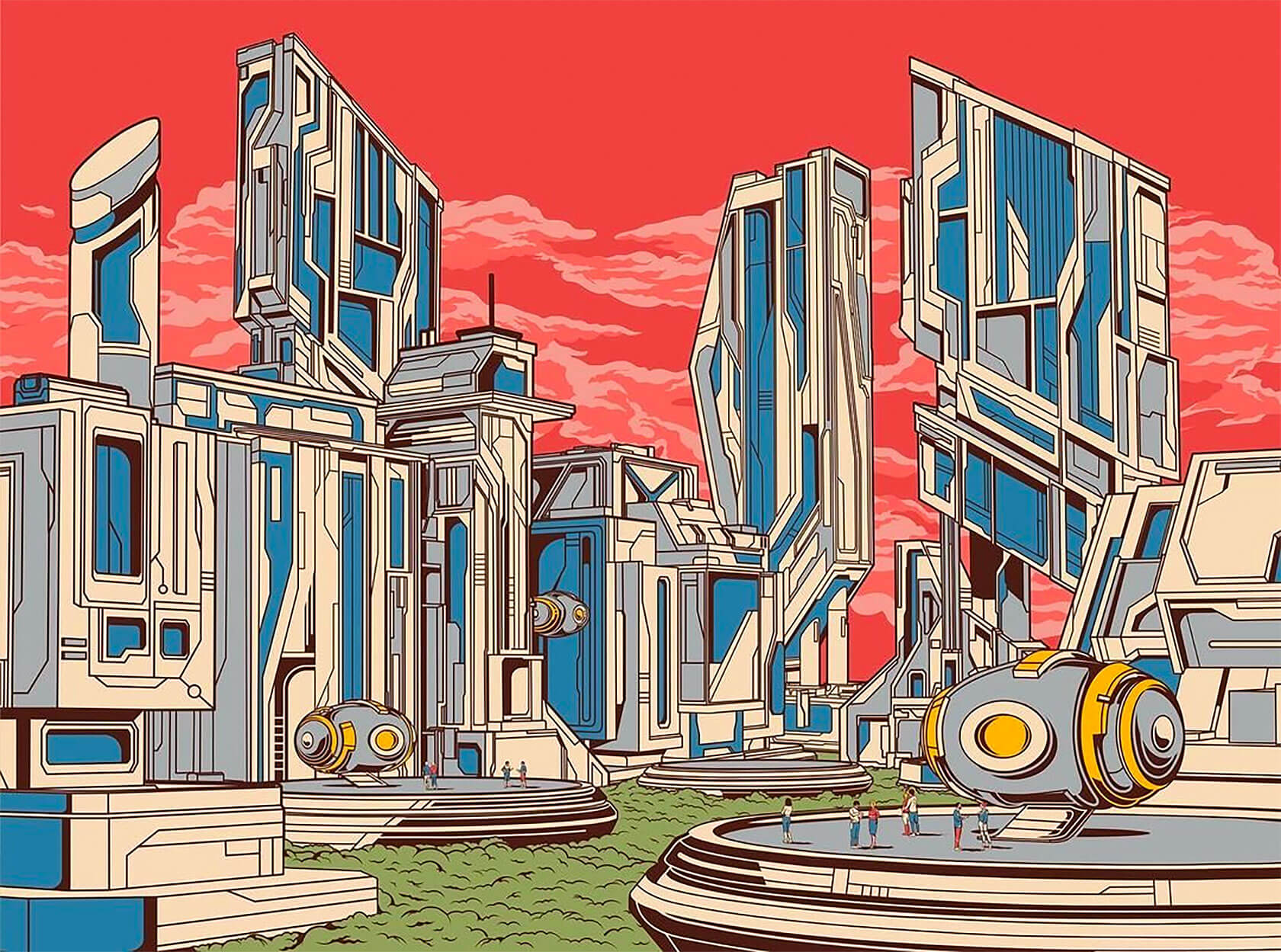 【插画推荐】乌托邦:Orkhan Isayev的复古未来主义 - 哔哩哔哩