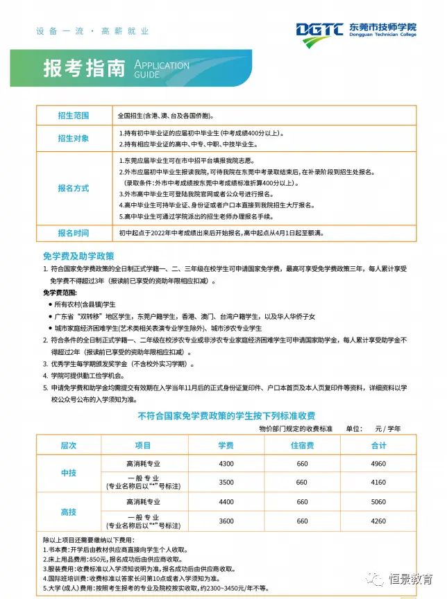 东莞技师学院招生简章图片