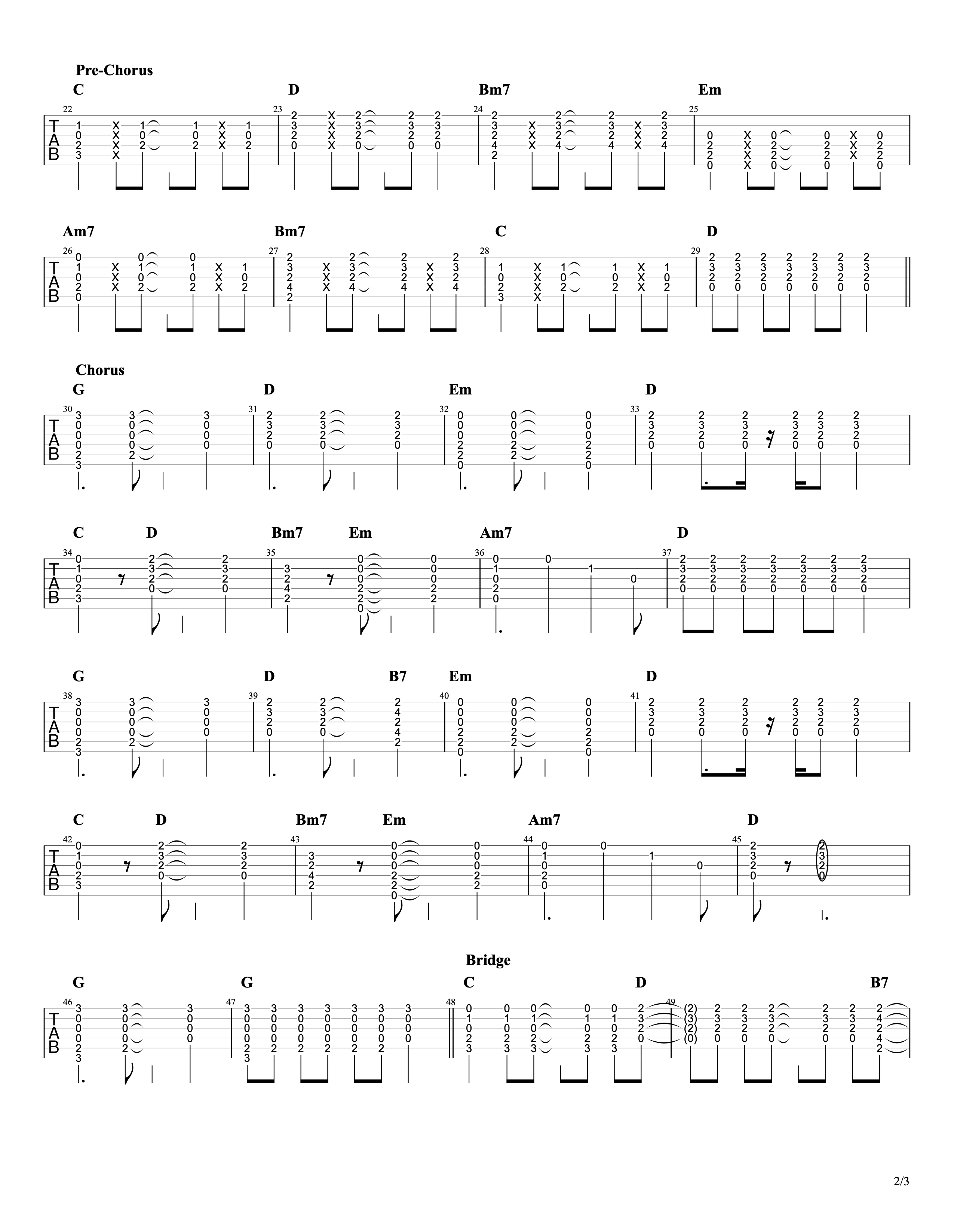 相遇天使g调指法弹唱版吉他谱教学