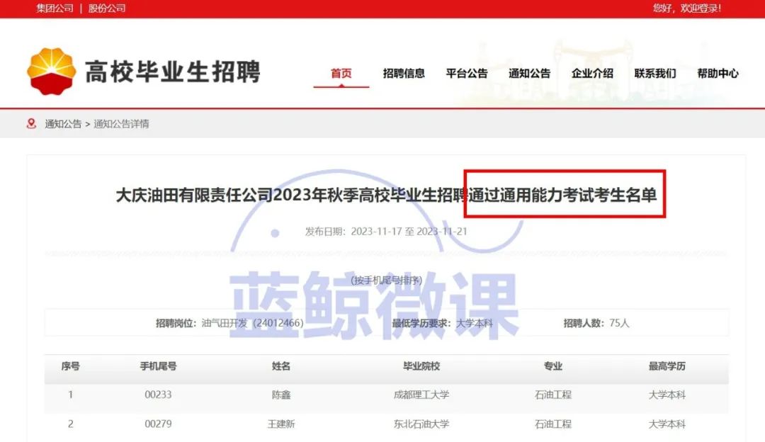 中国石油2024校招“通过考试名单”已公布，通过考试=进面试吗？-小默在职场