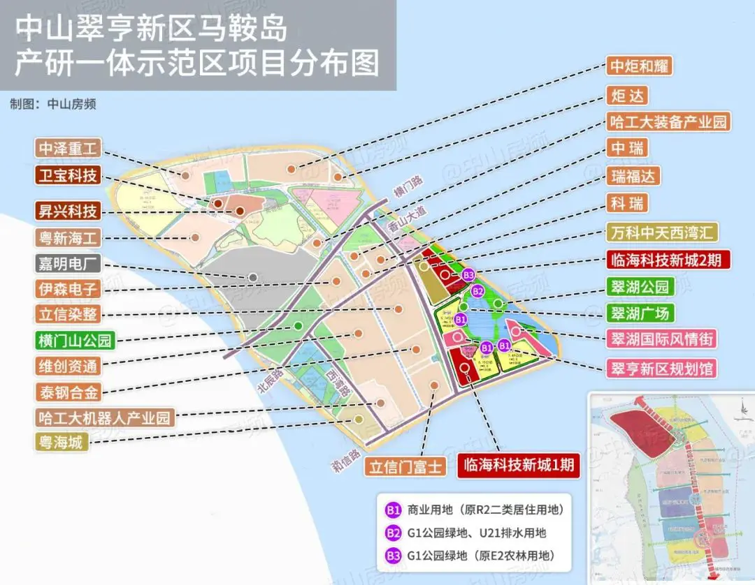 马鞍岛项目分布图