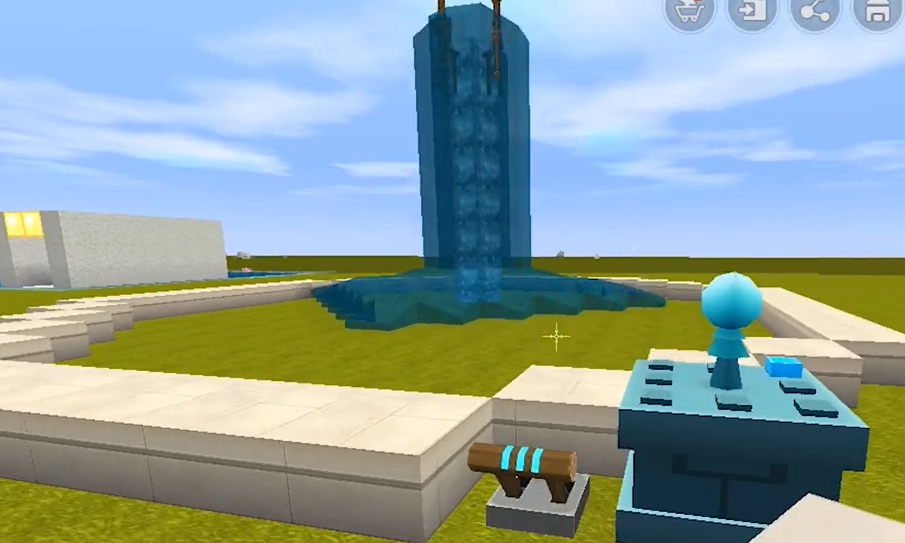 迷你世界:高颜值可控旋转喷泉,建造仅需三步