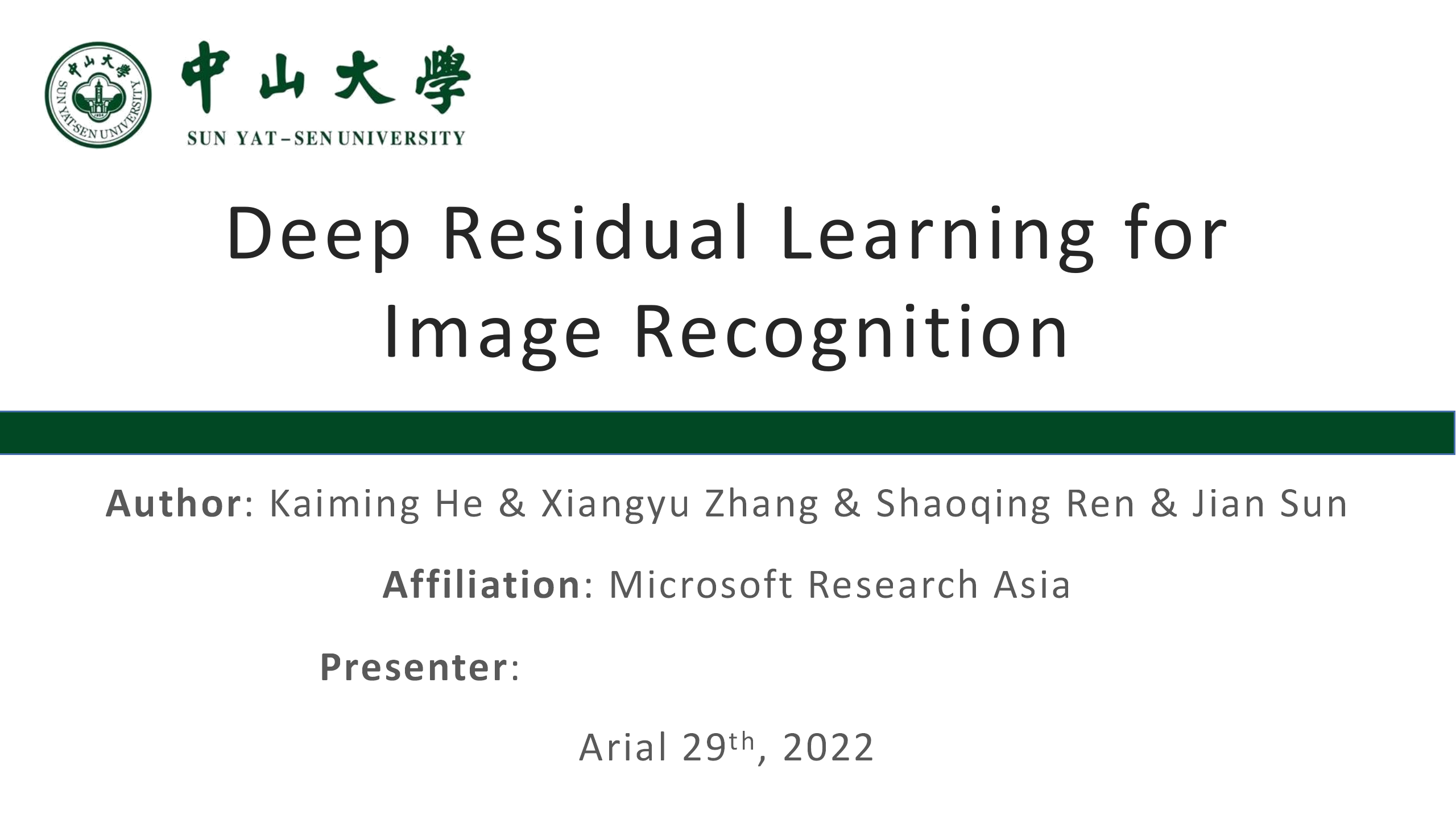 deep residual learning for image recognition pre 