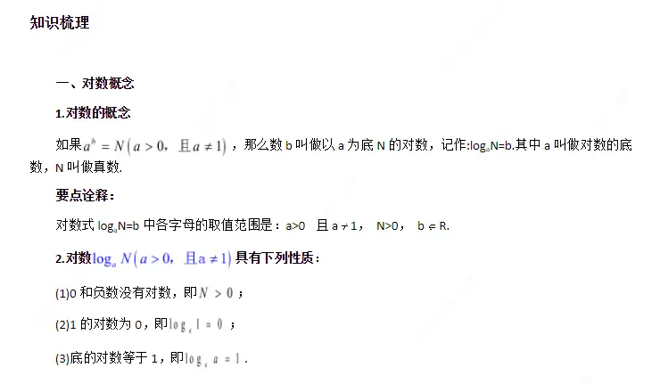 2020 2021学年高一数学秋季讲义对数高中数学知识点总结 哔哩哔哩