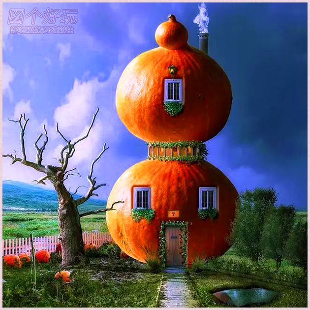 2. 奇特的房子! 双层的南瓜屋,这一定是某个财力雄厚家伙的家!