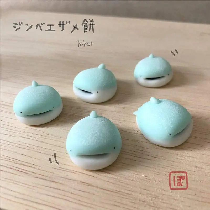 可爱到想咬一口《鲸鲨麻糬》完全再现麻糬q弹质感的黏土作品 - 哔哩