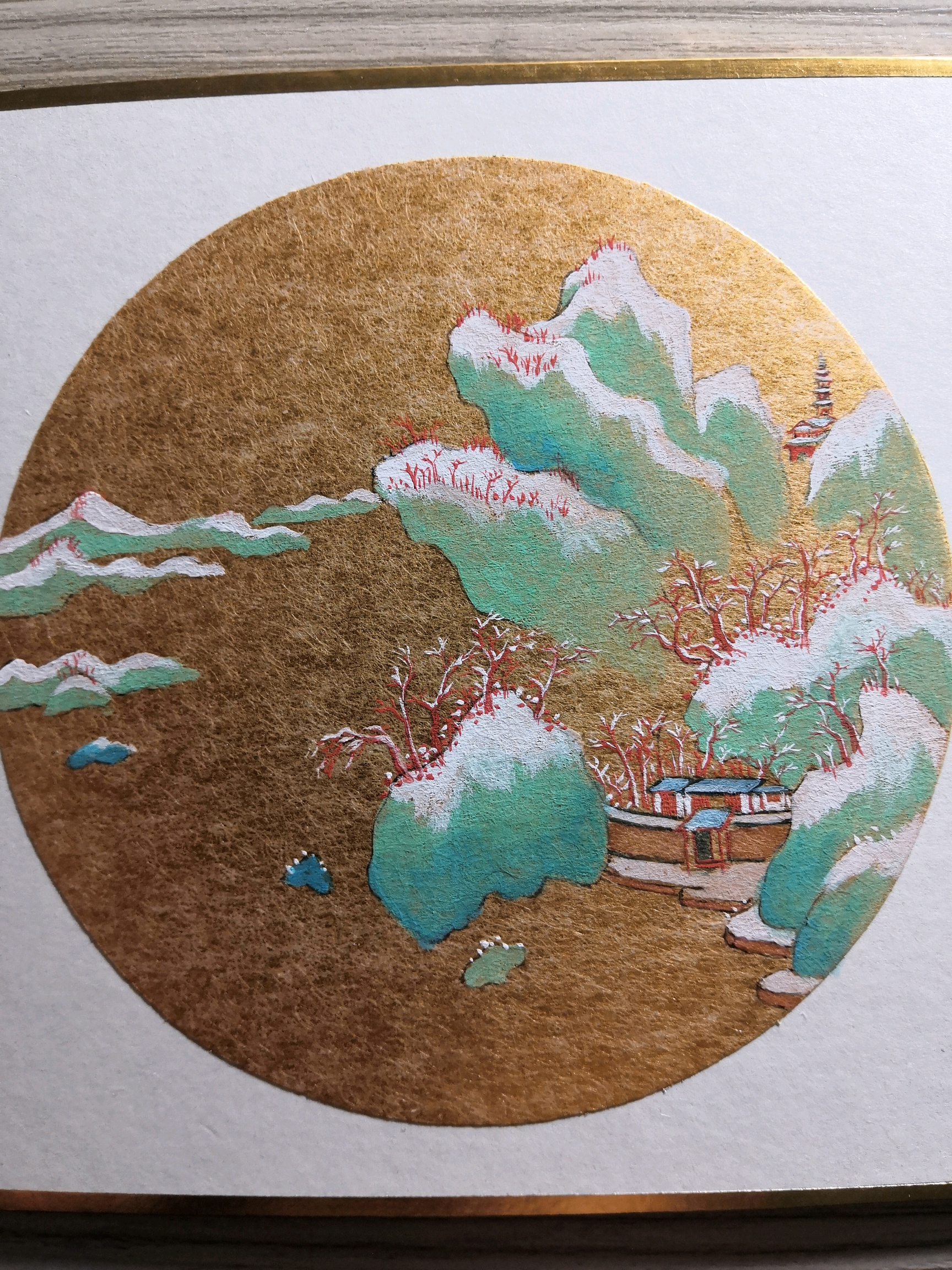 仿董其昌西山雪霁团扇