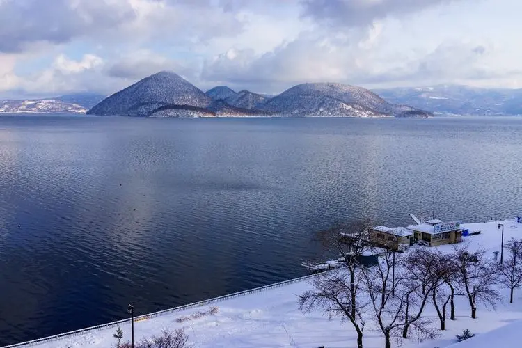 北海道之冬却不冻 雪中的洞爷湖 哔哩哔哩