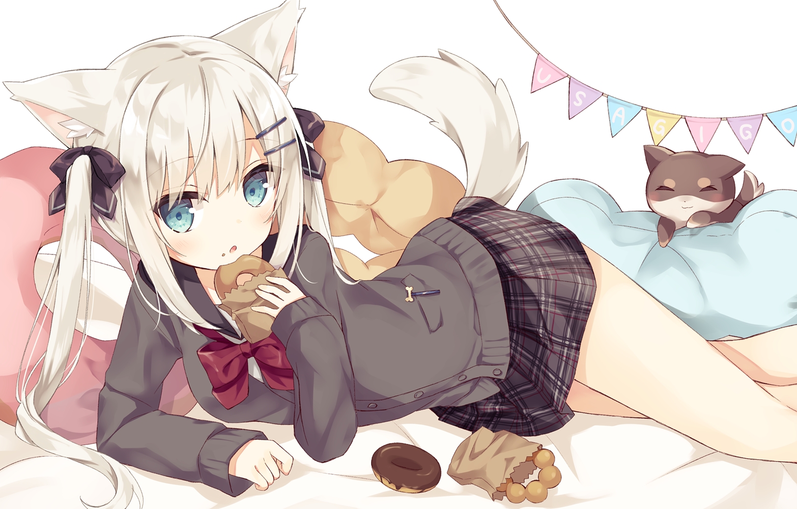 可爱的兽耳白毛女孩的高清壁纸第197期(70张左右qwq)