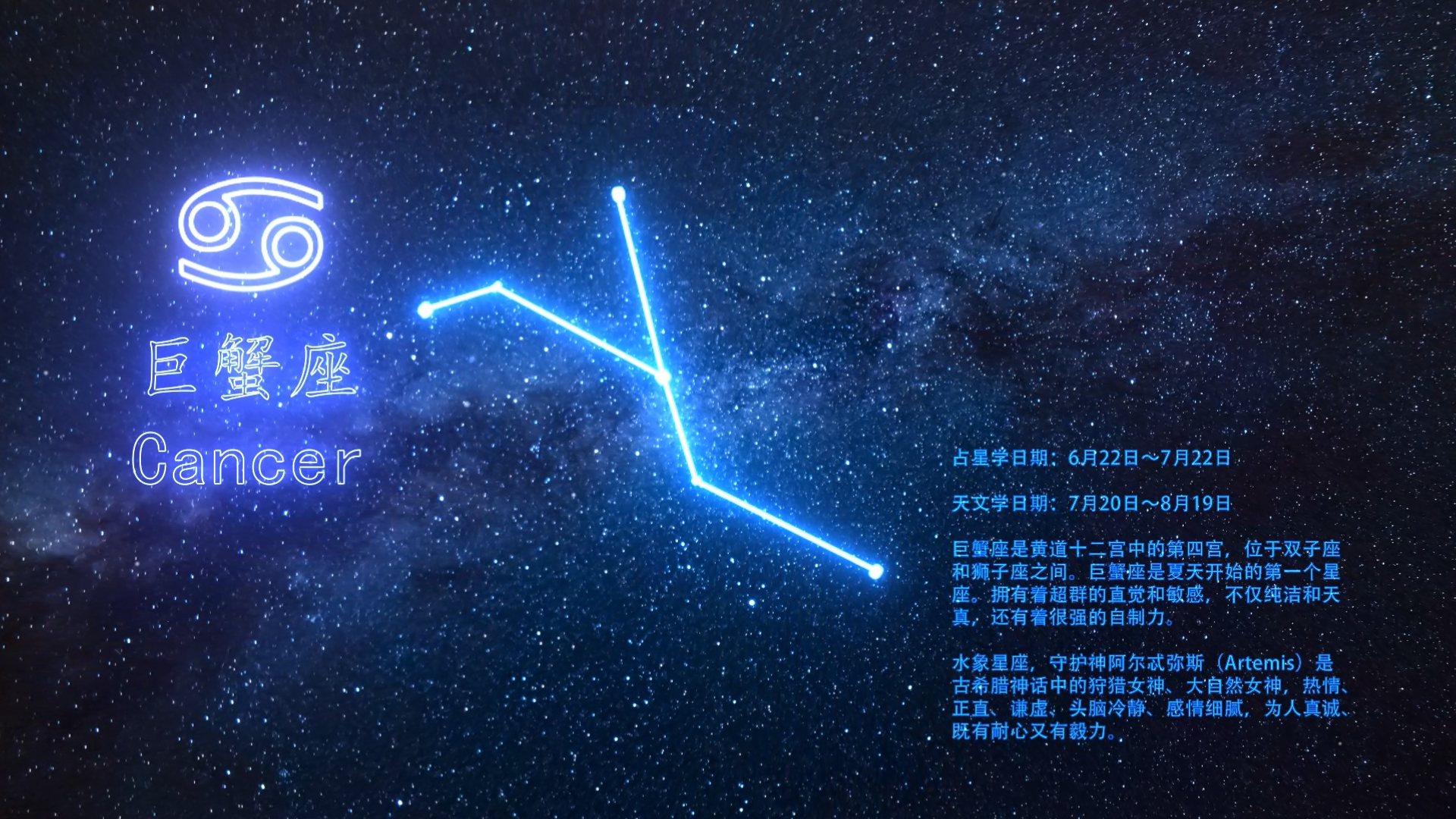星空中的巨蟹座唯美手机壁纸图片_配图网
