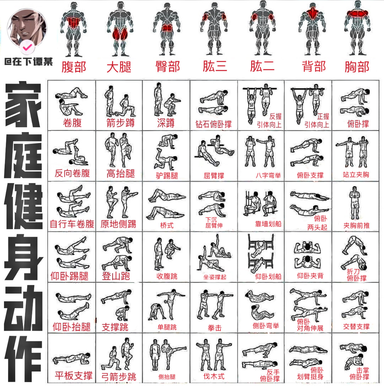 家庭徒手健身动作,不需要器械 - 哔哩哔哩