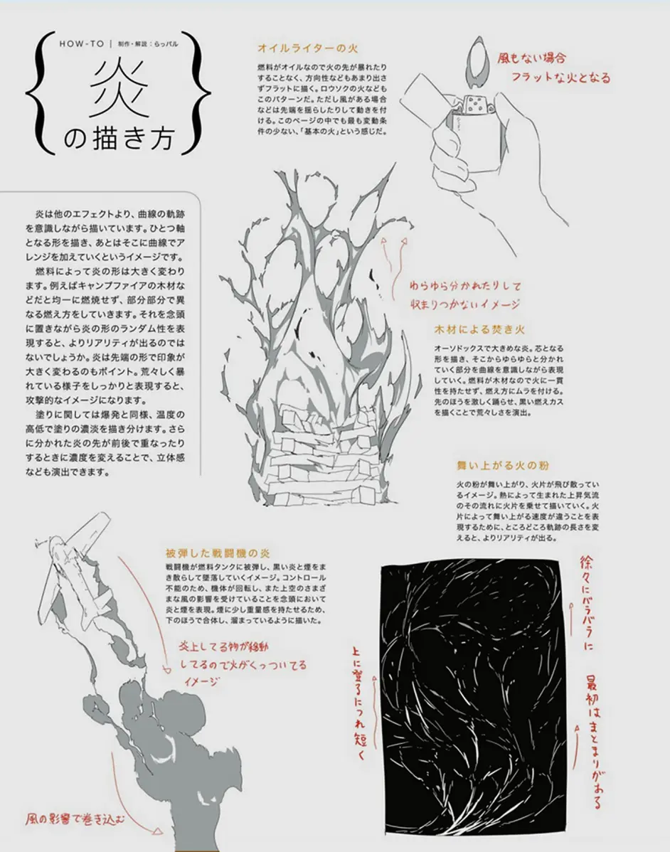 漫画效果的画法 水 火 烟云 爆炸 魔法 哔哩哔哩