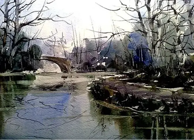 英国皇家水彩画学会成员爱德华韦森风景水彩作品欣赏 哔哩哔哩