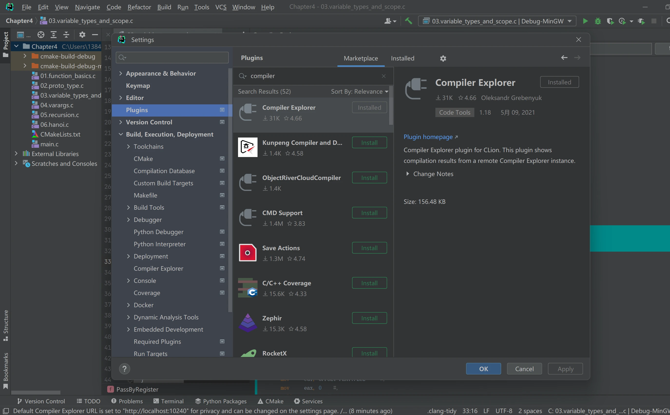 Clion compiler explorer clion 