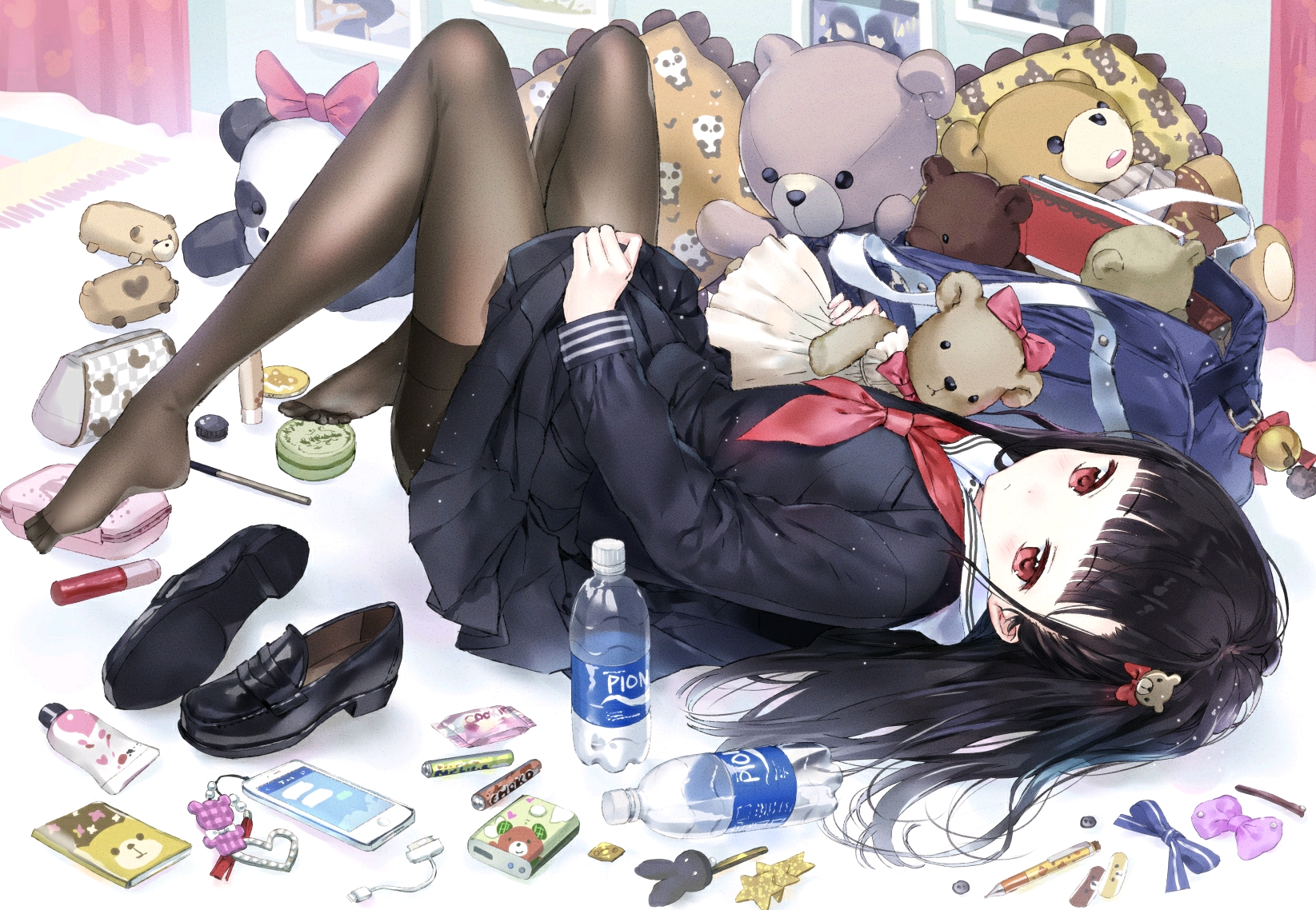 まきあっと的插画作品,一位非常喜欢画水手服和jk妹子以及黑丝的画师