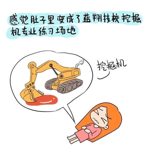 肚子里有挖掘机痛经图图片