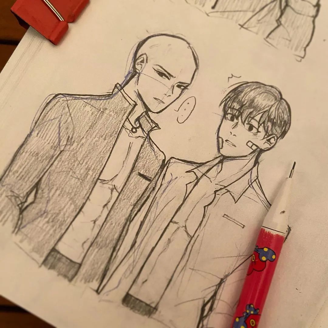 线稿素材韩漫男生手绘头像喜欢这个画风吗