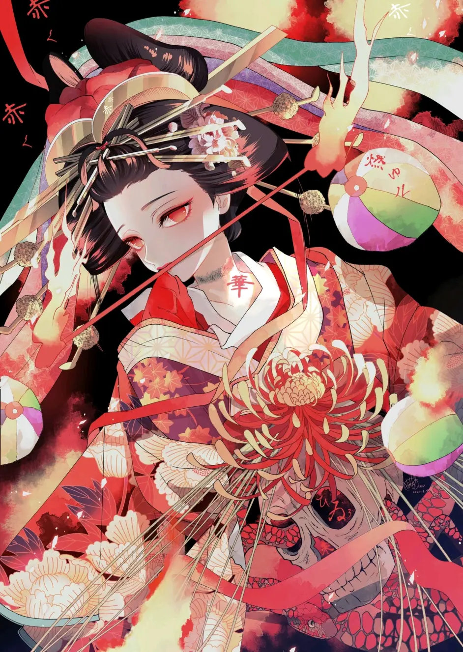 于夜晚灿烂绽放 花魁插画特辑21 04 19 哔哩哔哩