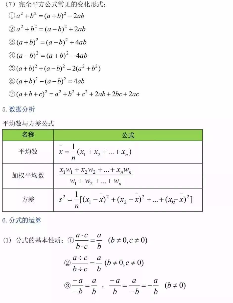 初中数学 最全数学公式定理汇总 哔哩哔哩