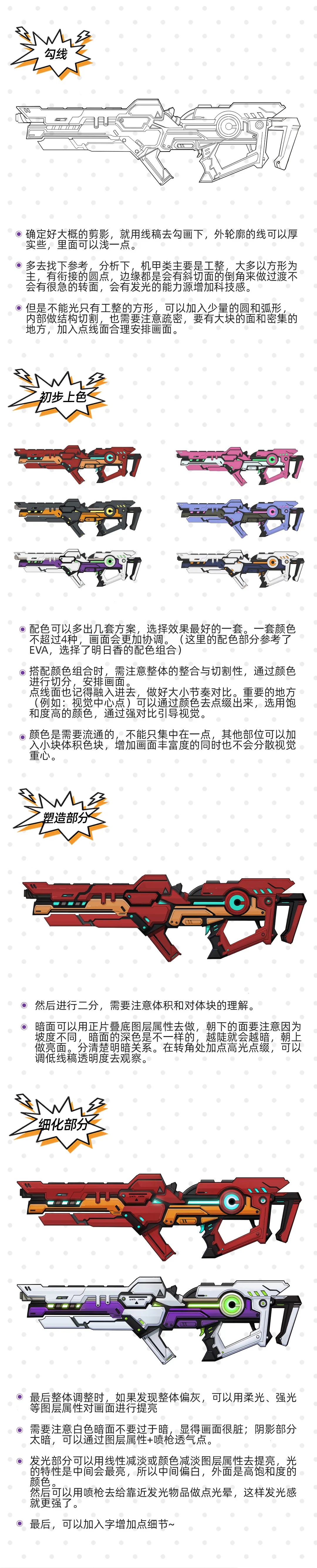 【绘画教程】 如何设计一把充满科技感且美观的枪? - 哔哩哔哩
