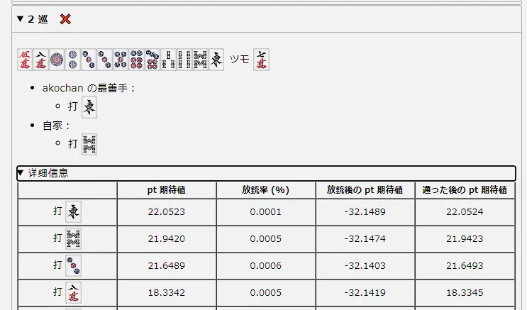 推荐一个更好的天凤牌谱分析工具 Akochan Reviewer 哔哩哔哩