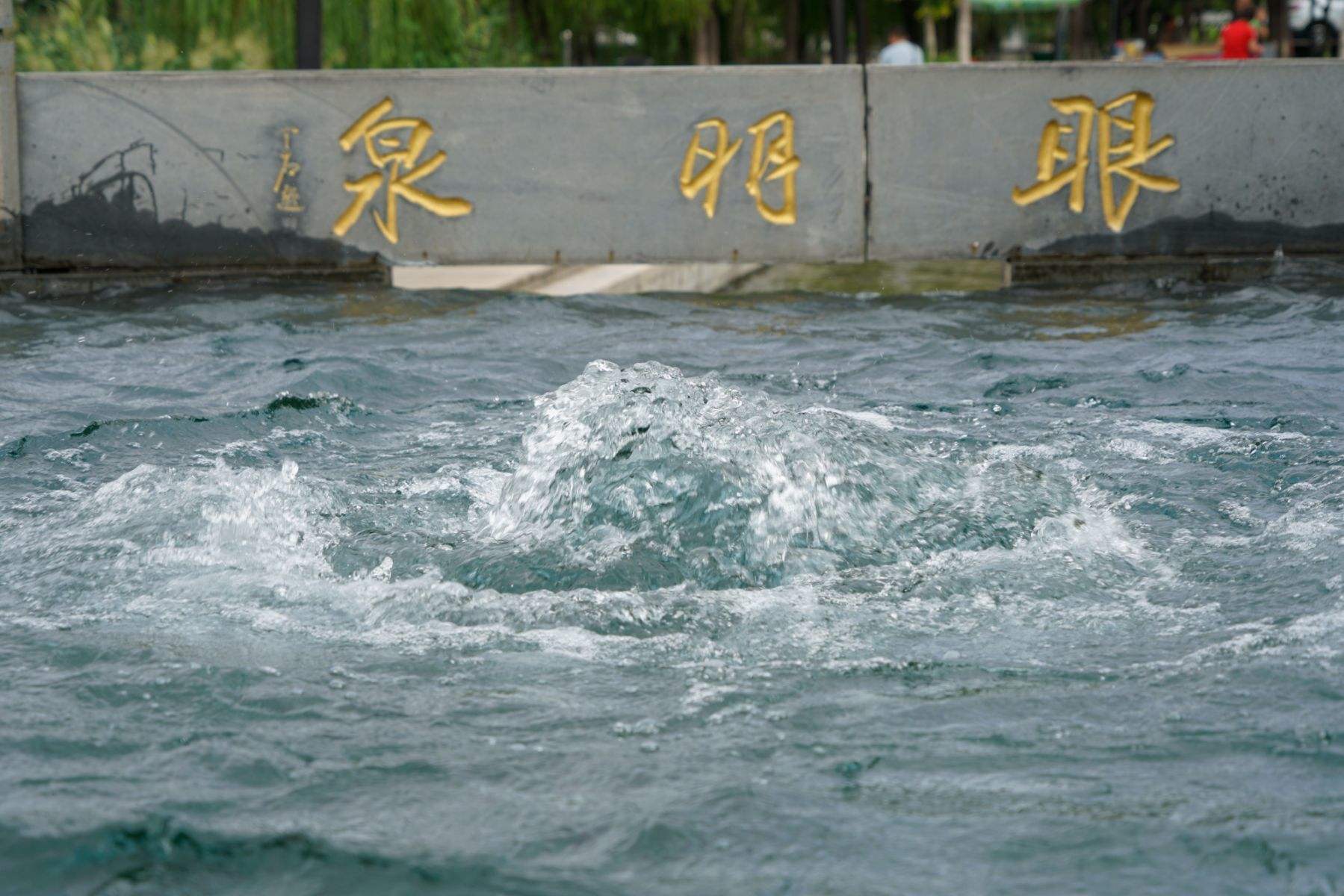 山东好景｜章丘眼明泉公园：清泉石上流，人在水中走