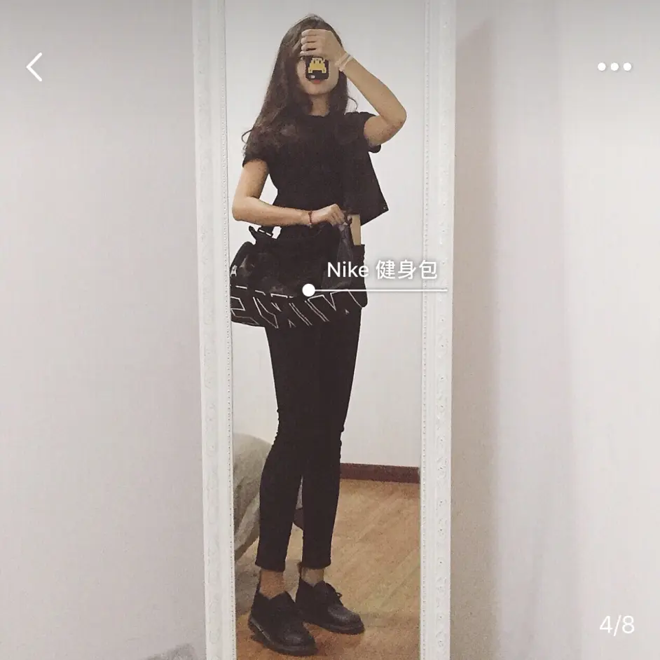 一身黑 黑t黑高腰裤黑鞋 无维和感 哔哩哔哩