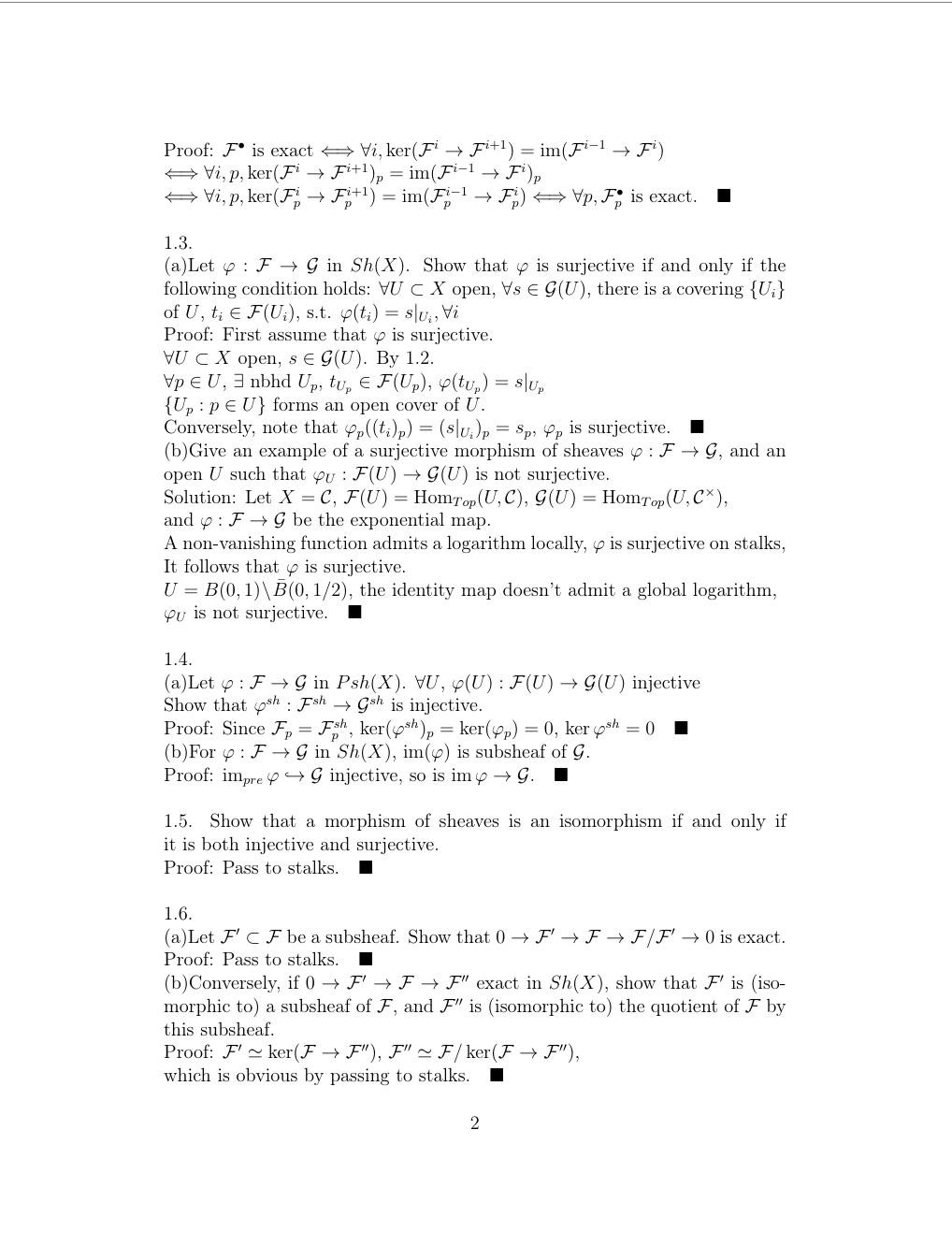 Hartshorne代数几何习题解答（一）Sheaves 哔哩哔哩