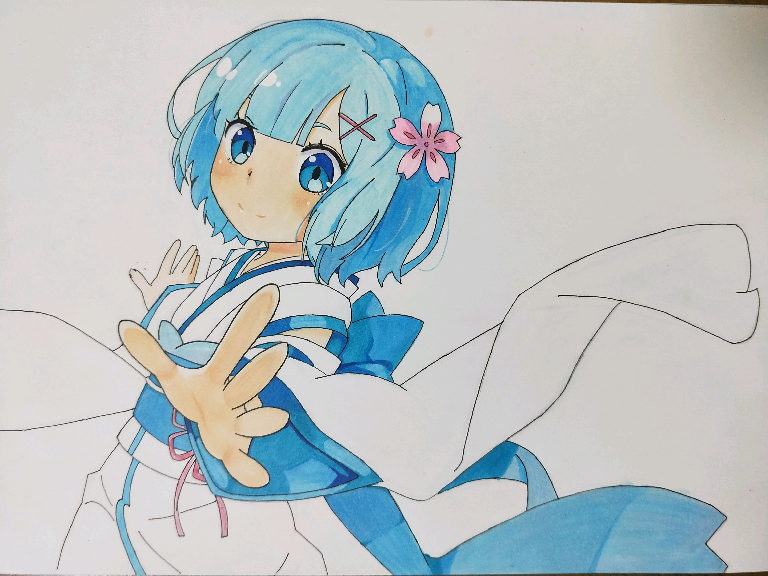 一只小蕾姆的临摹过程