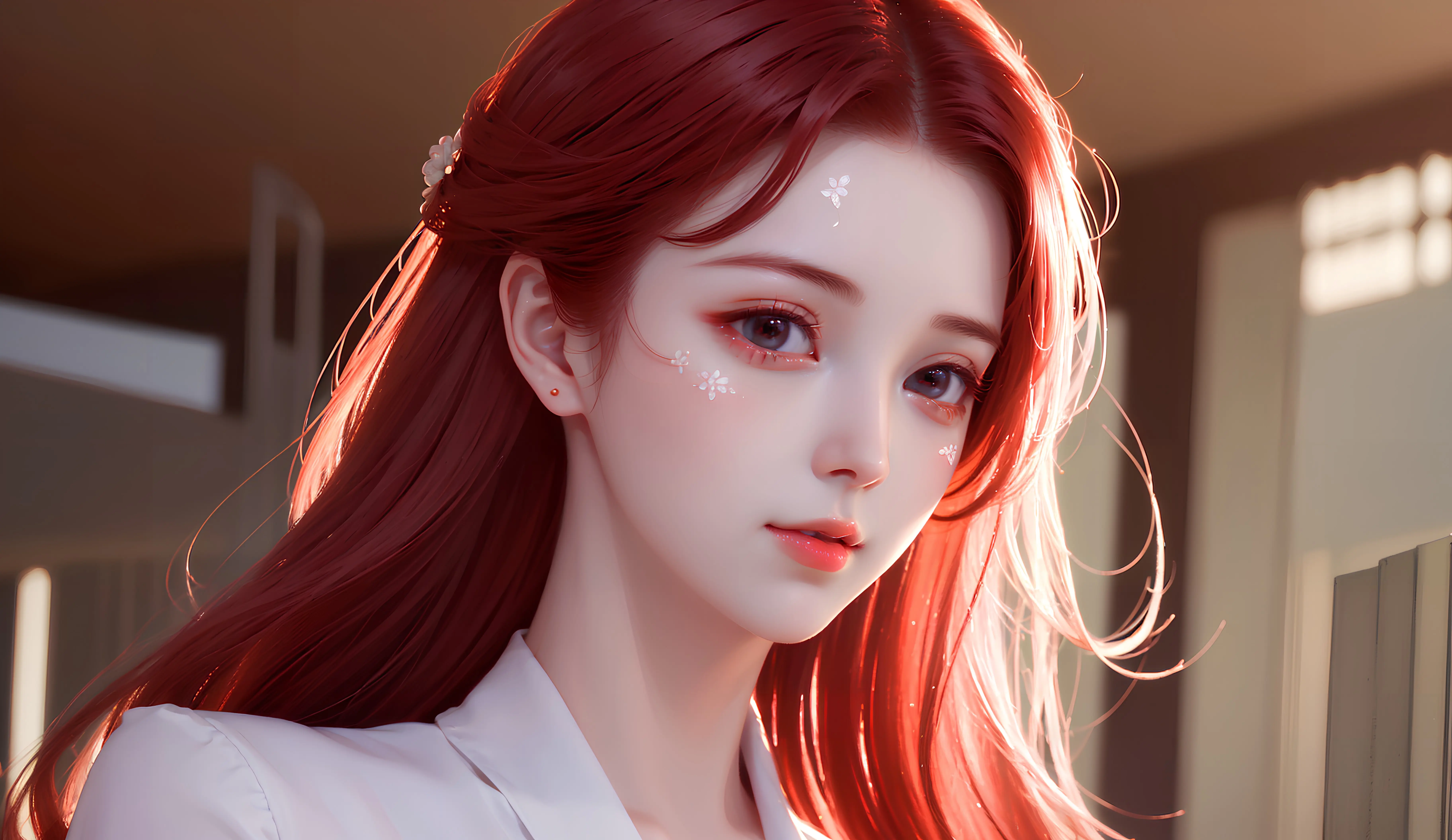 ai电脑绘横屏-白发龙女横屏-白发龙女画模型游戏动漫二次元角色手机