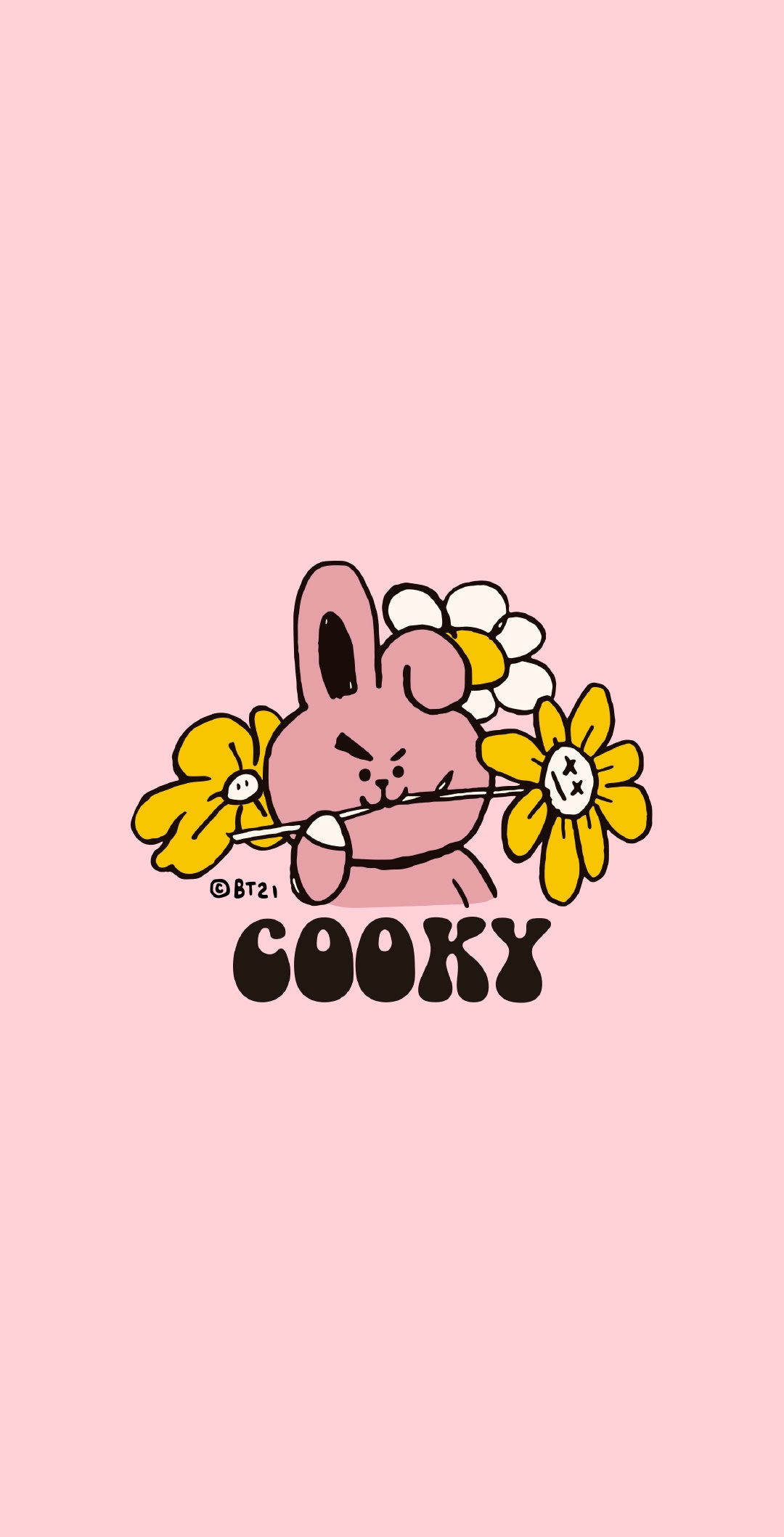 代表田柾國的是小兔子cooky,夢想是變得很強壯,不過兔子是可愛的粉色