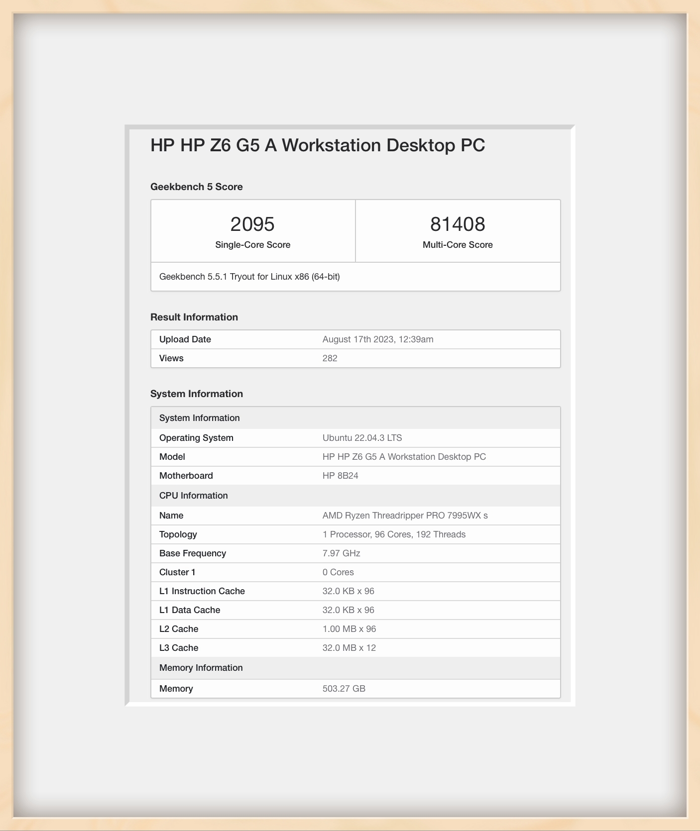 AMD Threadripper PRO 7995WX 现身 Geekbench：确认 96 核 192 线程 哔哩哔哩