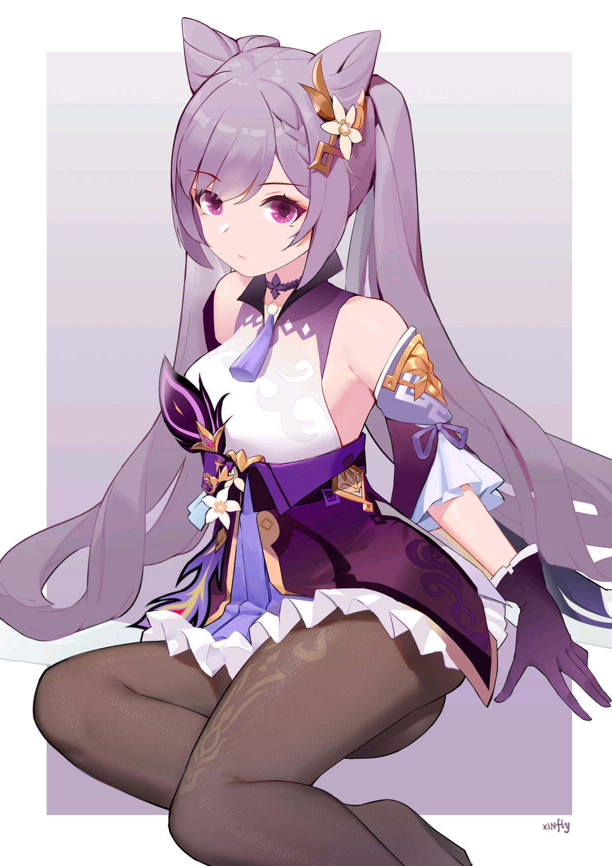 genshinimpact 刻晴   芯的插画   pixiv https://www.pixiv.