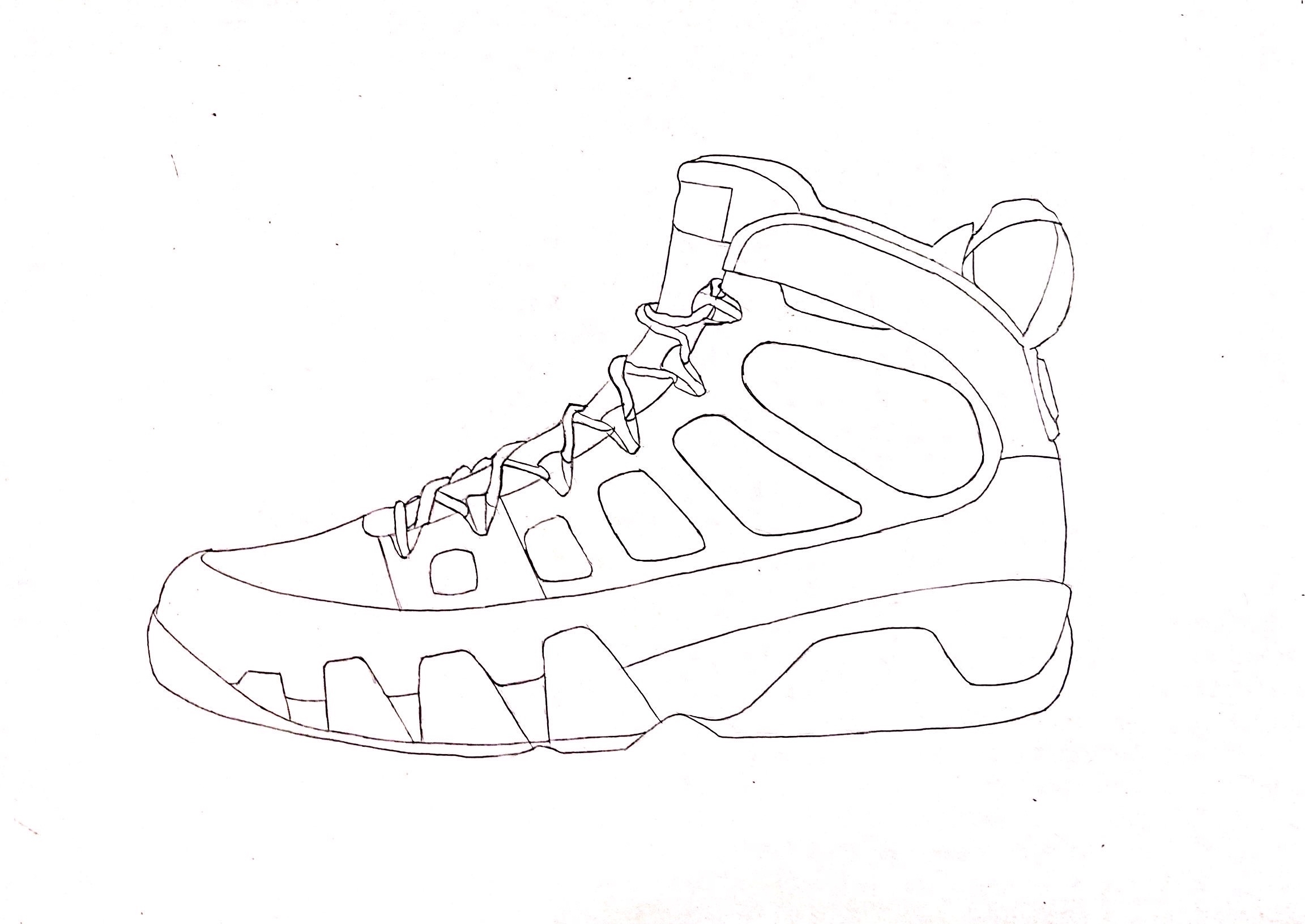 运动鞋素描画简笔图片