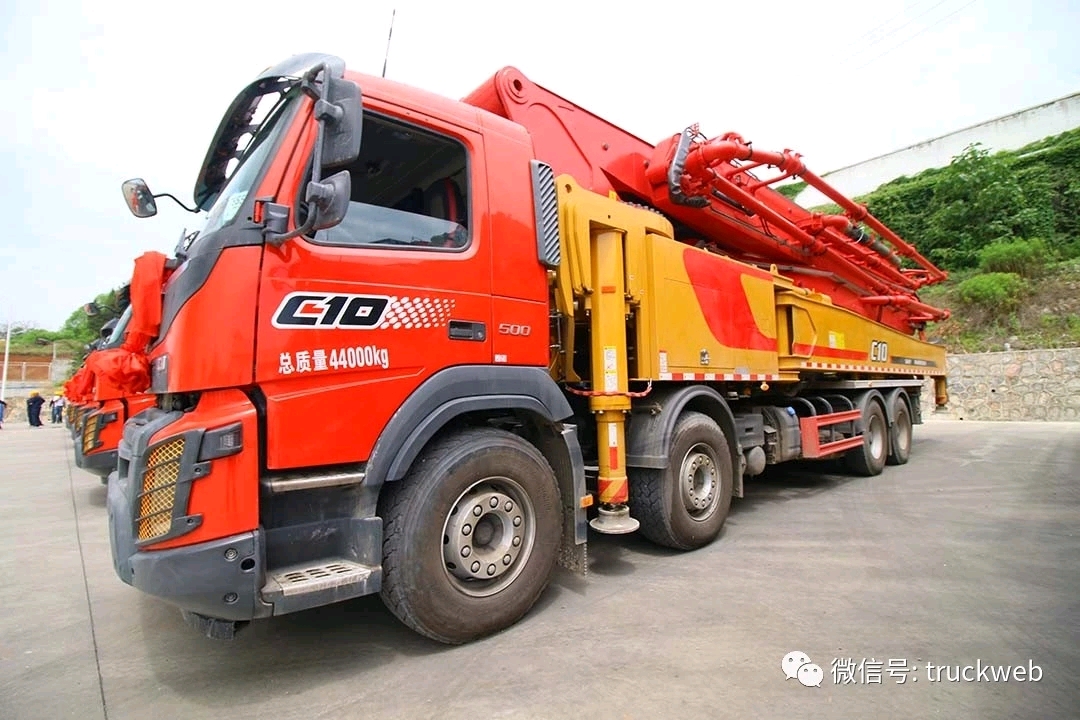 三一泵车自2017年采用沃尔沃新款fmx专用底盘改装泵车以来,市场占有率