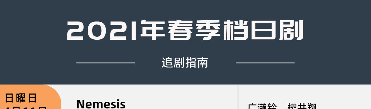 21年春季档日剧追剧指南 哔哩哔哩专栏