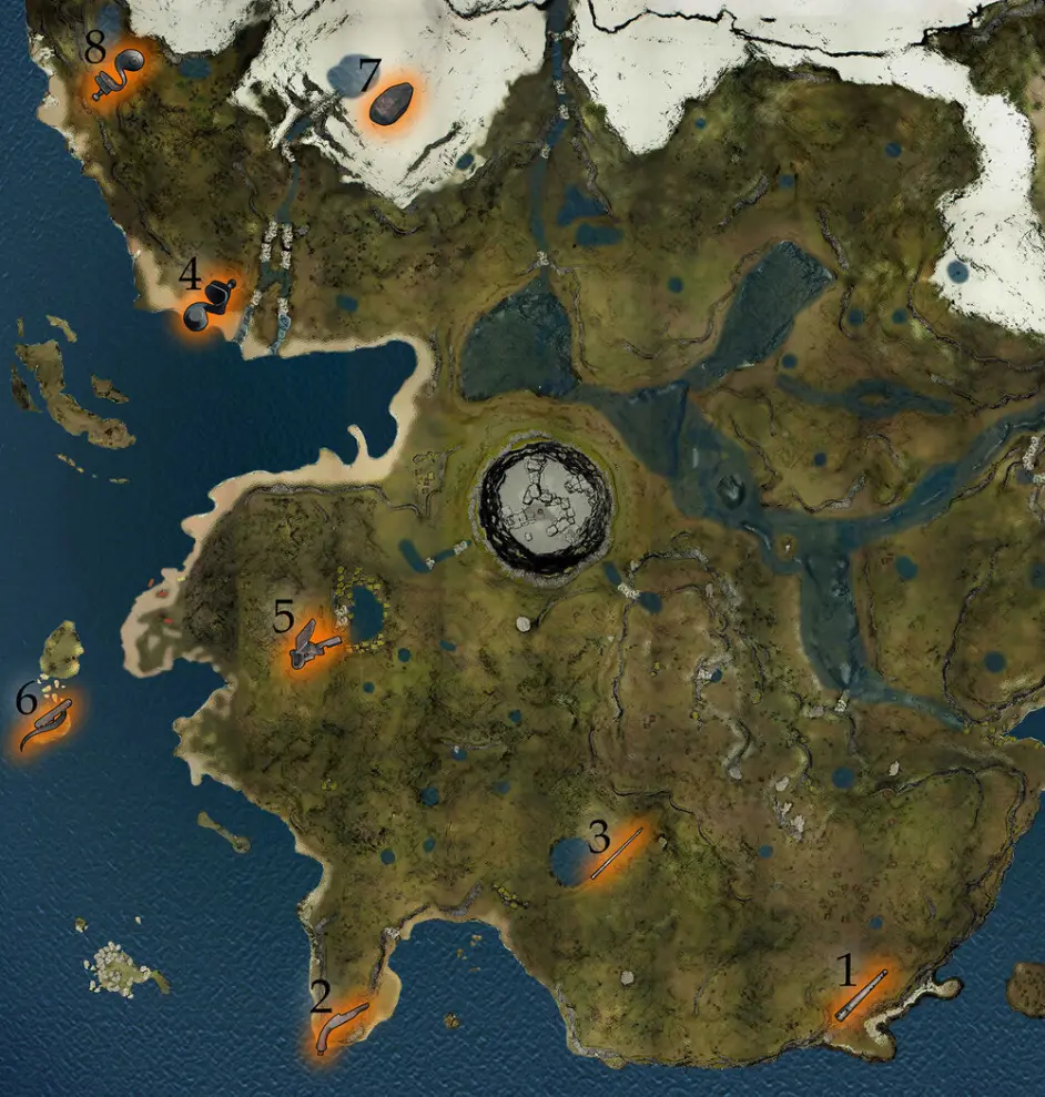 The Forest 森林 燧发枪八个零件分布图 哔哩哔哩