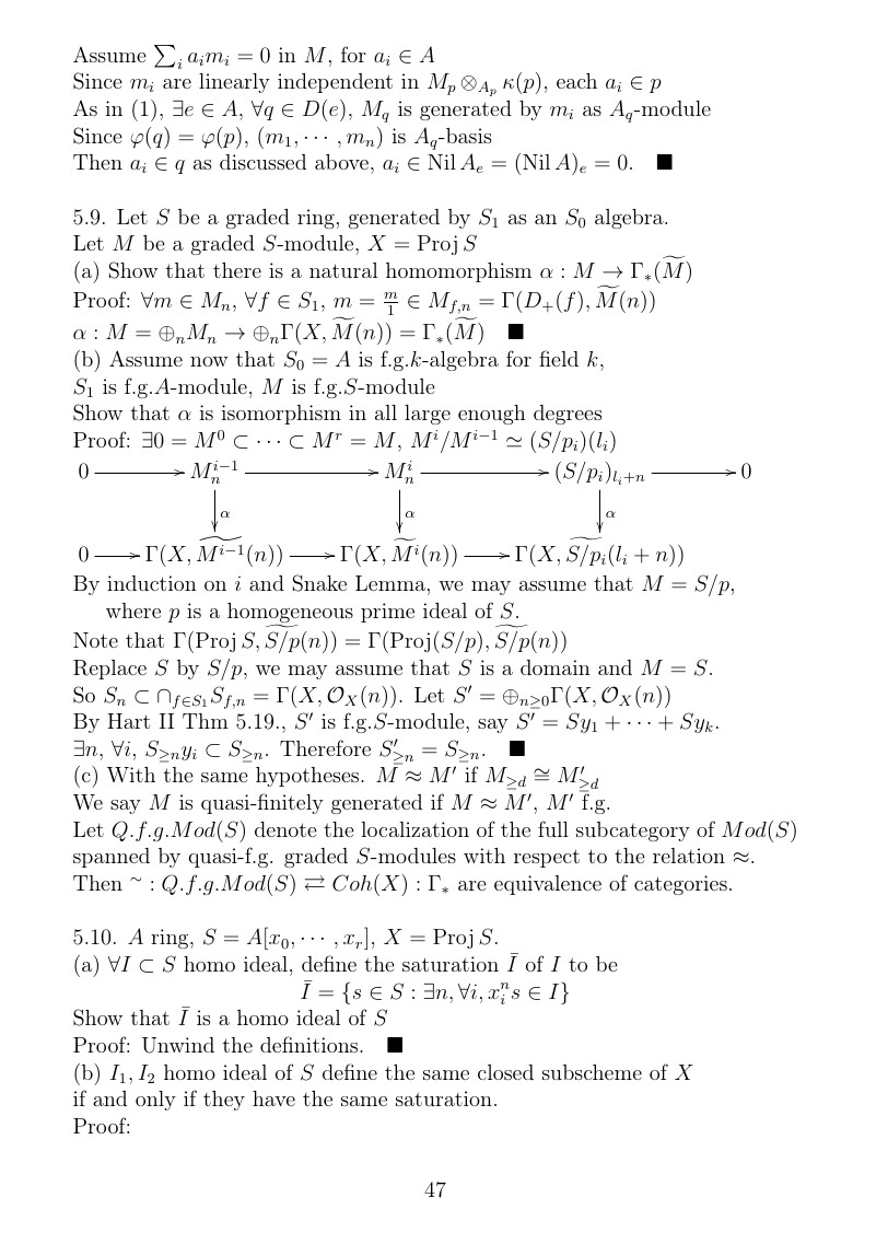Hartshorne代数几何习题解答（五）Sheaves of Modules 哔哩哔哩