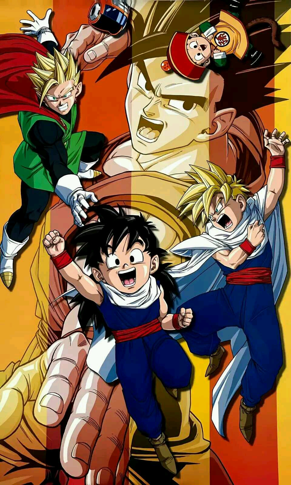 tv动画(限龙珠超)为了区别开来.让悟饭后使出全力后长出了刘海.