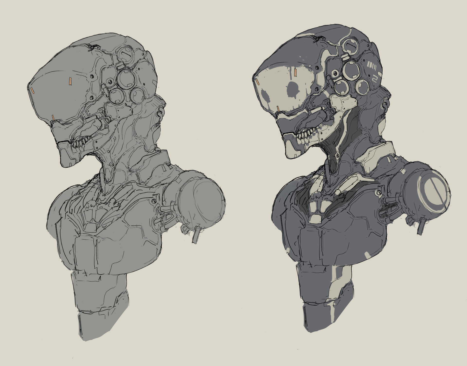 ching yeh 骷髅与机甲相结合