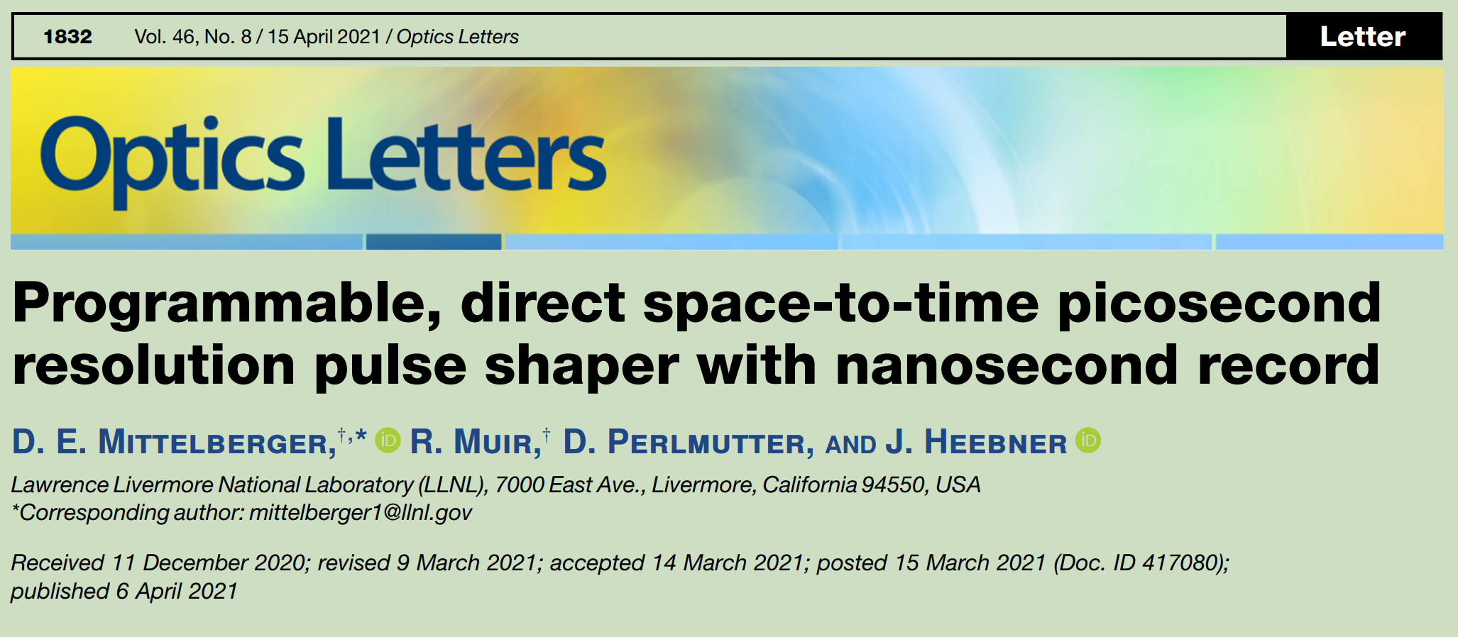 Programmable Direct Space To Time Picosecond Resolution Pulse S