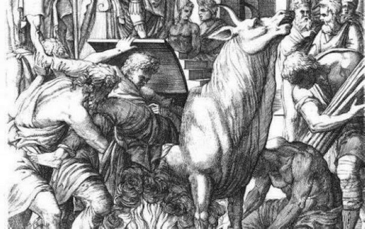 正受铜牛刑的民众