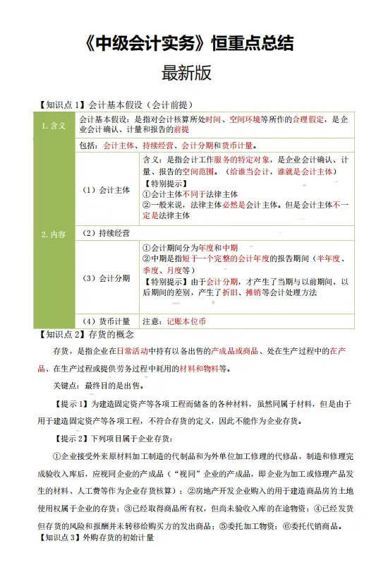 干货福利 中级会计考试243分通过 靠的就是这些资料 哔哩哔哩