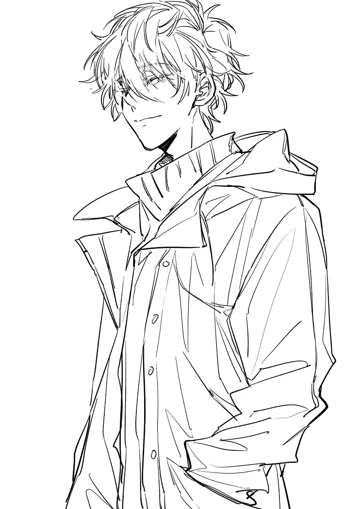 帅气男生线稿合集 练习起来!