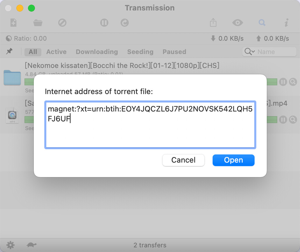 磁力链接简明教程（Transmission Mac篇） 哔哩哔哩