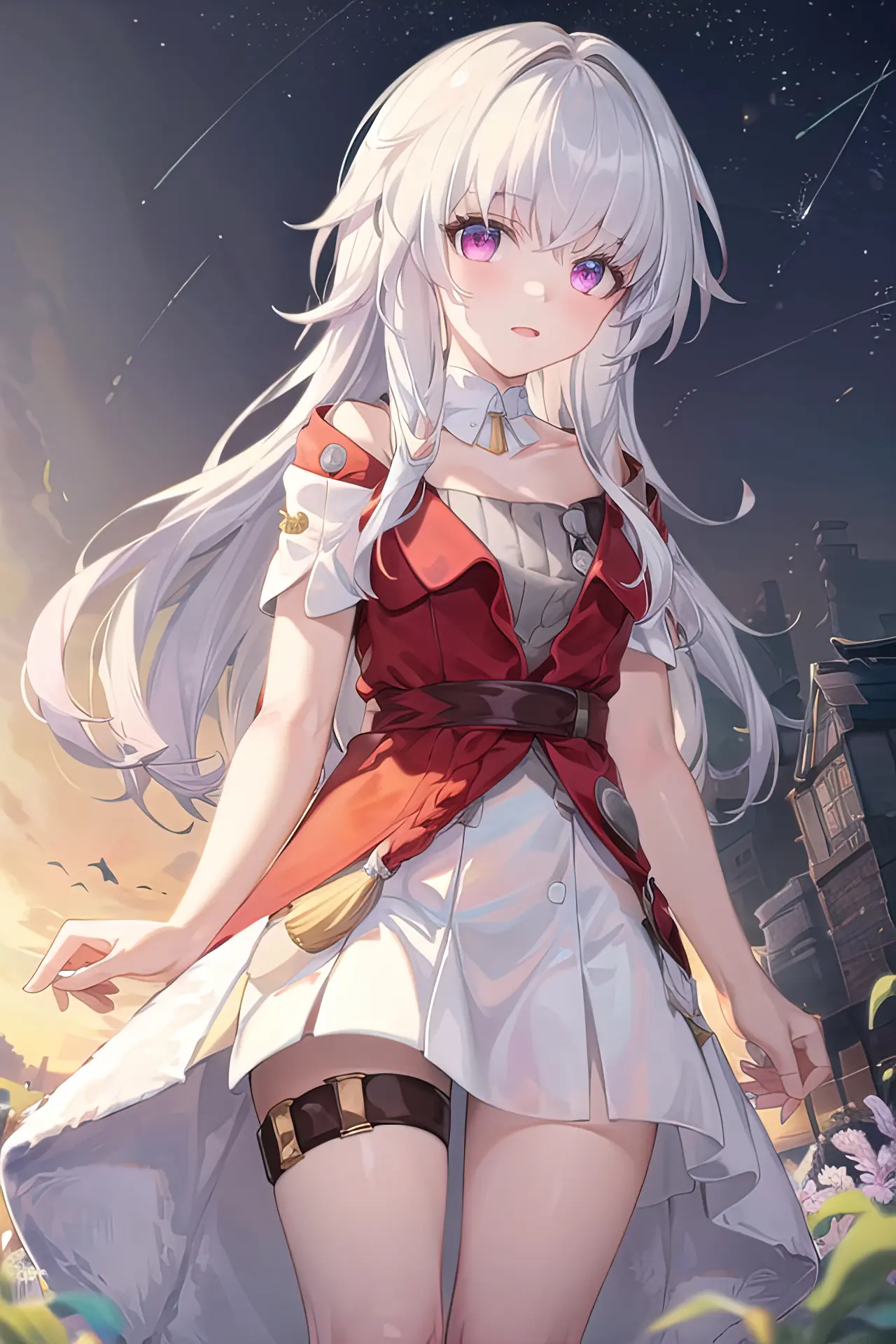 ai绘画 | 银发少女.赤瞳.长发 - 哔哩哔哩